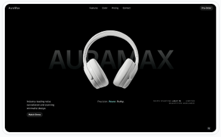 Auramax headphone website